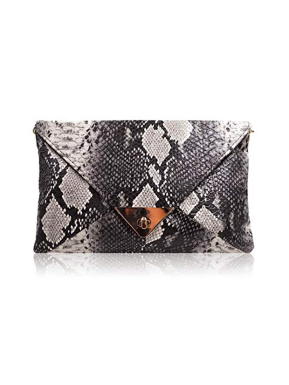 Snake Skin Envelope Clutch Purse PU Leather Evening Bag